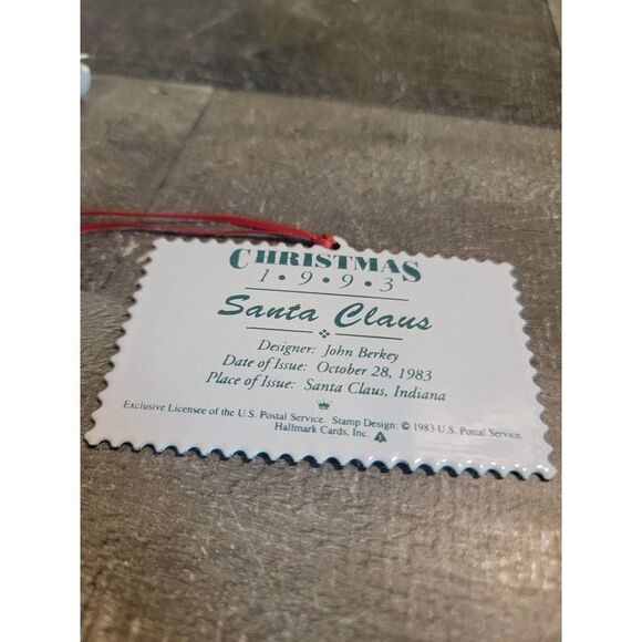 Hallmark 1993 U.S. Christmas stamps ornament Xmas Decor Santa - Picture 4 of 4